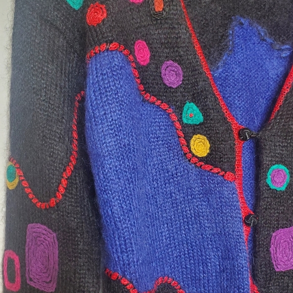 Vintage Cavasbacks Lutton & Horsfield Mohair 80's Cardigan Sweater Size Medium - Picture 3 of 5